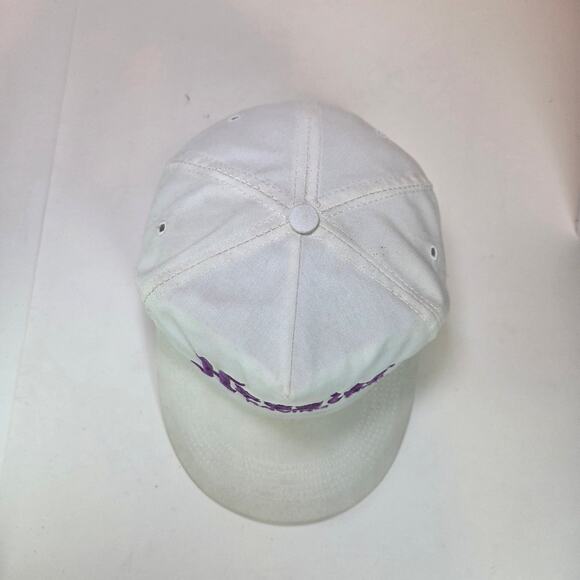 Vintage 90s Hoosier Racing Tire Snapback Hat White Purple Logo USA Made - Picture 5 of 10